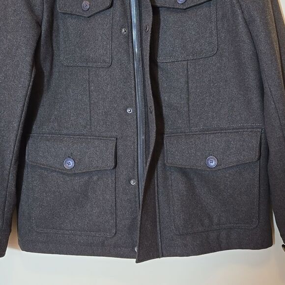 Dockers Wool Military Style Jacket Men's Medium Olive Green Winter Chore Utility - Picture 8 of 16